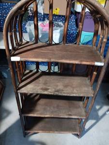 lot 367 image: Wooden Bamboo Style Display Shelf 57x27