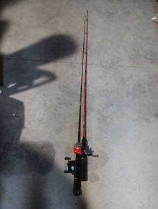 lot 370 image: ZEBCO Dale Jr fishing pole and Ambassadeur XLT Plus LH