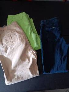 lot 411 image: Ladies Capris size 8 and pr. of jeans size 6