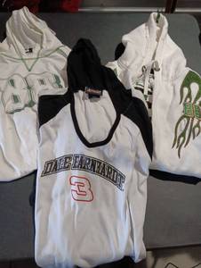 lot 416 image: Dale Earnhardt memorabilia ladies shirts and Sweatshirt.  Size XL.  Zipper broken on hoodie