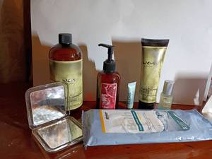 lot 606 image: Wen Hair Products.  Conditioner, Styling Cream, Anti Frizz Cream, Hand Mirror and more