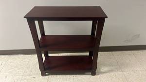 lot 818 image: 3-Tier Wood Display Shelf Unit (Measurements In The Pictures)