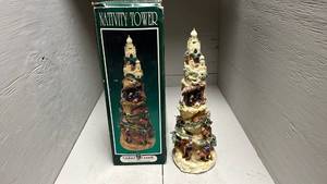 lot 861 image: Cedar Creek Nativity Tower Christmas Decoration