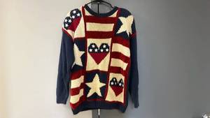 lot 868 image: Westbound American Flag Pattern Sweater Womens Medium