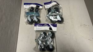 lot 886 image: 2 Inch Swivel Casters - 4 Pack Set Bundle of 3