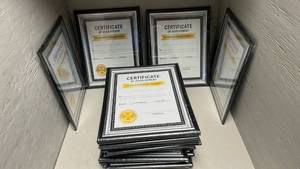 lot 904 image: Black Framed Document Frames 8.5 x 11 - Winner Takes All