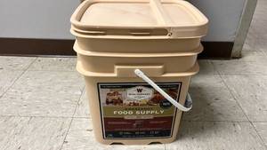 lot 1010 image: ReadyWise 120 Serving Freeze Dried Breakfast Bucket  Emergency Food - Handle & Seal Broken - Unaware of What or If There Was Anything Taken Out - Sold As Is