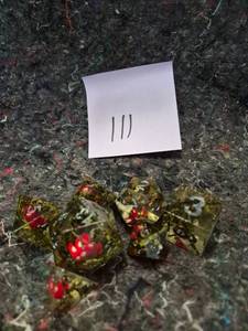 lot 11 image: Crystal Clear Polyhedral Gaming Dice Set