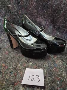 lot 23 image: Black Patent Platform Mary Jane Heels