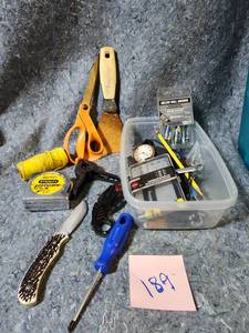 lot 89 image: Mixed Tool Lot with Stanley Powerlock & Wall Anchors