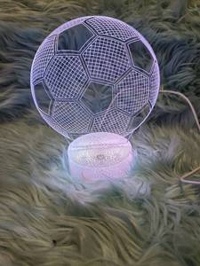 lot 119 image: 3D Soccer Ball LED Night Light - Micro USB Cable Not Included