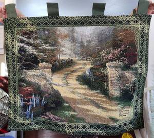 lot 227 image: Thomas Kinkade Garden Path Tapestry Wall Hanging - 33 x 24