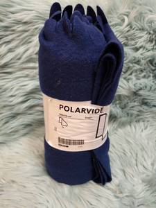 lot 255 image: IKEA Polarvide Navy Blue Throw Blanket
