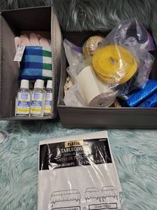 lot 275 image: Party Supply Bundle with Tablecover and Sanitizer