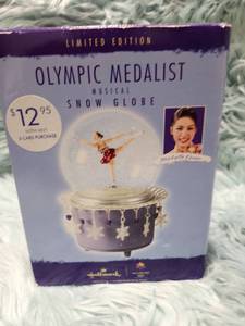 lot 323 image: Hallmark Salt Lake 2002 Michelle Kwan Snow Globe In Original Packaging - Winds Up But Doesnt Spin Or Play Music - Fixable