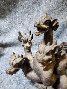 lot 405 image: Gothic Multi-Headed Dragon Sculpture - Minor Damage in One Spot See Pics