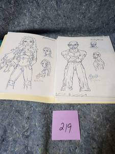 lot 425 image: Original Comic Book Art Pages - Character Studies and Story Panels