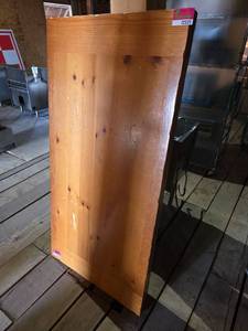 lot 12521 image: 5ft Pine Wood Tables Without Legs - Set of 3