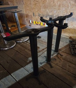 lot 12526 image: 28in Cast Iron Industrial Table Legs - Set of 3