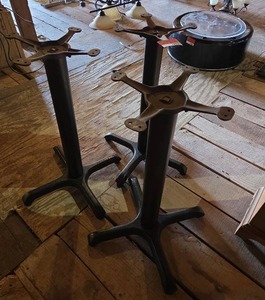 lot 12527 image: 28in Cast Iron Industrial Table Base - Set of 3