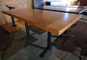 lot 12534 image: 5ft Industrial Dining Wooden Pine Table with Metal Legs