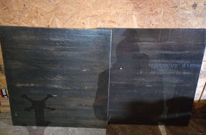 lot 12547 image: 3ftx3ft Black Wooden Table Tops - Set of 2