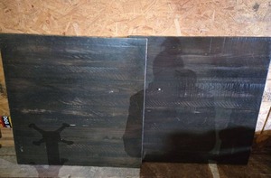 lot 12548 image: 3ftx3ft Black Wooden Table Tops - Set of 2