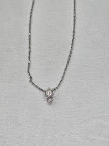 lot 5 image: Sterling Silver CZ Solitaire Pendant Necklace