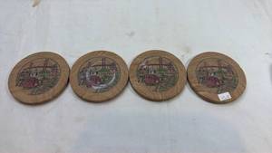 lot 47 image: San Francisco Cable Car Wooden Coasters Set