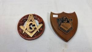 lot 61 image: Masonic Symbol & Sertoma International Plaques