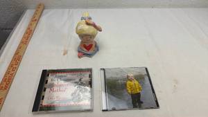 lot 63 image: Johnny Mathis Christmas CD and Ceramic Angel Figure Set