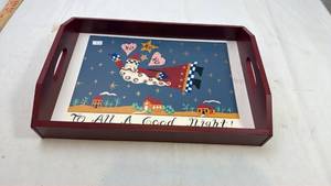 lot 117 image: To All A Good Night Decorative Serving Tray