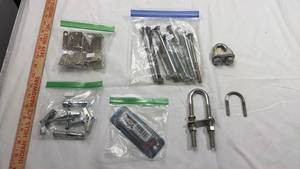 lot 128 image: Hardware Parts and Fasteners Lot - Assorted Machine Screws and Brackets