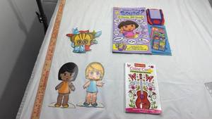 lot 144 image: Paper Doll set, Dora the Explorer Sound Book and Activity Set