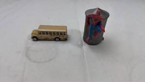 lot 194 image: Spider-Man Figure and Camp School Bus Toy Set