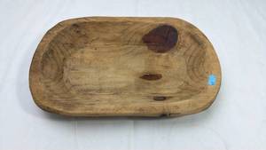 lot 203 image: Hand-Carved Wooden Dough Bowl