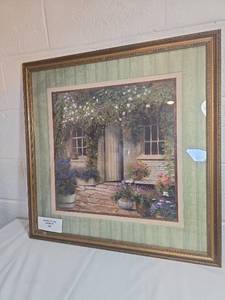 lot 215 image: Framed English Cottage Garden Print