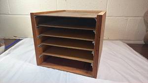 lot 222 image: Wooden Desktop Paper Organizer Tray