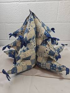 lot 228 image: Blue and White Patchwork Christmas Tree