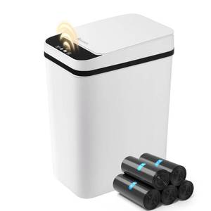 lot 8 image: FRESHLIX Bathroom Garbage Can with Lid, 2.6 Gallon Diaper Trash Can, Automatic Trash Cans Touchless, Slim Waterproof Smart Commercial Trash Can for Bedroom, Bathroom, Office, Living Room, Toilet, RV - Retail $25