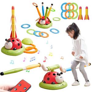 lot 14 image: Pobaiyi 3 in 1 Musical Jump, Toss Ring Game and Stomping Launch Rocket Launcher for Kids Outdoor Toys with Remote Control, Indoor Outside Toy for Kids Ages 4-8 Toys for Ages 5-7 8-13 Birthday Gifts - Retail $30