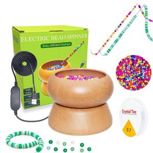 lot 18 image: Xmada Electric Bead Spinner - Clay Bead Spinner with 2PC Beading Needles and Seed Beads, Waist Beads Kit, Bead Spinner for Jewelry Making, Electric  Speed Adjustment Beading Tools (Original) - Retail $25