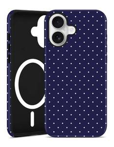 lot 47 image: Jusy Compatible with MagSafe Polka Dot Case for iPhone 16 Plus, Cute Aesthetic Polka Dots Magnetic Phone Case, Soft TPU and Hard PC Protective Phone Cover for Women Girls (Matte), Navy Blue - Retail $17