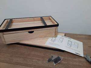 lot 58 image: Small Counter Top Bathroom Boulph Modern 2-Tier Wooden Storage Drawer Unit - Retail $45