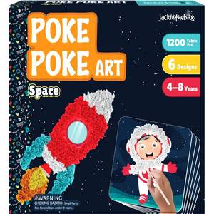 lot 59 image: jackinthebox Poke Poke Art for Kids �� Space Theme, Mess-Free Fabric Art and Craft, Flower Pressing Kits, Gift for Kids, Toys for Girls and Boys Ages 4 5 6 7 8 - Retail $17