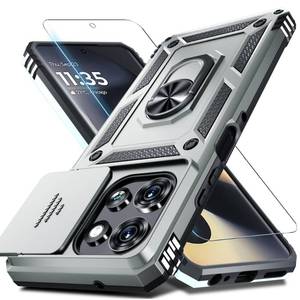 lot 69 image: Janmitta Compatible with Moto G Power 5G 20262025 Case Built in Slide Camera Lens CoverScreen ProtectorFinger Ring Holder Kickstand,Heavy Duty Shockproof Full Body Protective Phone Cover,Silver - Retail $8