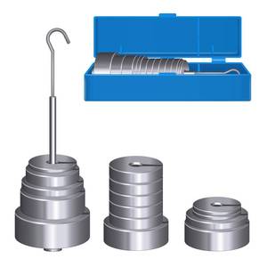 lot 77 image: 14 Pcs Small Weights for Crafts Metric Slotted Weight Set 2g 5g 10g 20g 50g with Hanger and Case - Retail $12