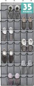 lot 104 image: Over the Door Shoe Organizers 35 Mesh Pockets Hanging Shoe Organizer Shoe Rack for Closet Entryway Bedroom Bathroom Pantry Shoe Holder for Sneakers, High Heeled Shoes, Flip Flops