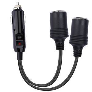 lot 125 image: 12V Double Cigarette Lighter Adapter, 1 to 2 Car Cigarette Lighters Splitter 2 Socket, 18AWG Dual Cigarettes Lighter Extension Cord with 15A Fuse, Car Charger Splitter - Retail $7
