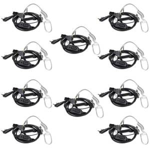lot 135 image: Retevis Surveillance Earpiece, Coiled Cord, for H-777 H-777H RT22 RT68 RT21 RT68H RT86A, Compatible with Pxton Baofeng BF-888S BF-T26 Kenwood Walkie Talkies, Walkie Talkie Earpiece with Mic(10 Pack) - Retail $34